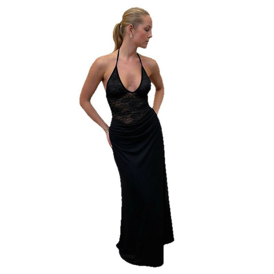 Damen Maxikleid mit Spitzenoberteil R&B