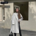 Damen Oversized Strickpullover mit hohem Kragen und trendigem Streifenmuster R&B