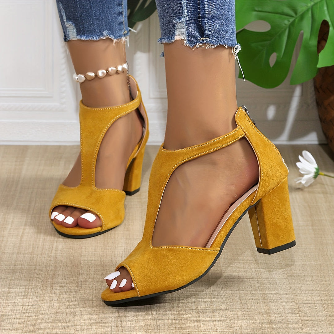 Damen Absatzsandalen mit transparenten Riemen und glitzerndem Akzent R&B
