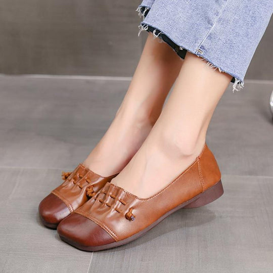 Damen Ballerinas mit modischem Leder-Design und Komfortsohle R&B
