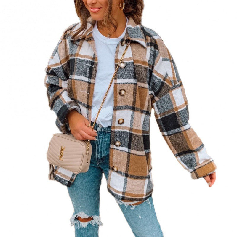 Damen Karierte Flanelljacke R&B