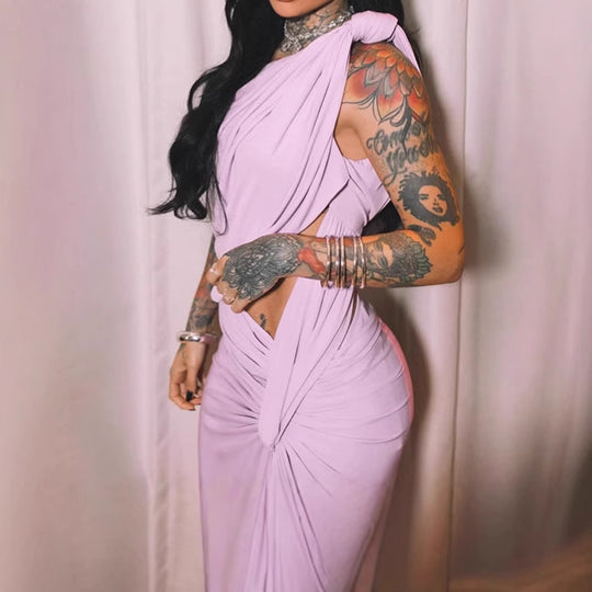 Damen Elegantes Wickeldress mit asymmetrischem Schnitt und Rüschendetails R&B