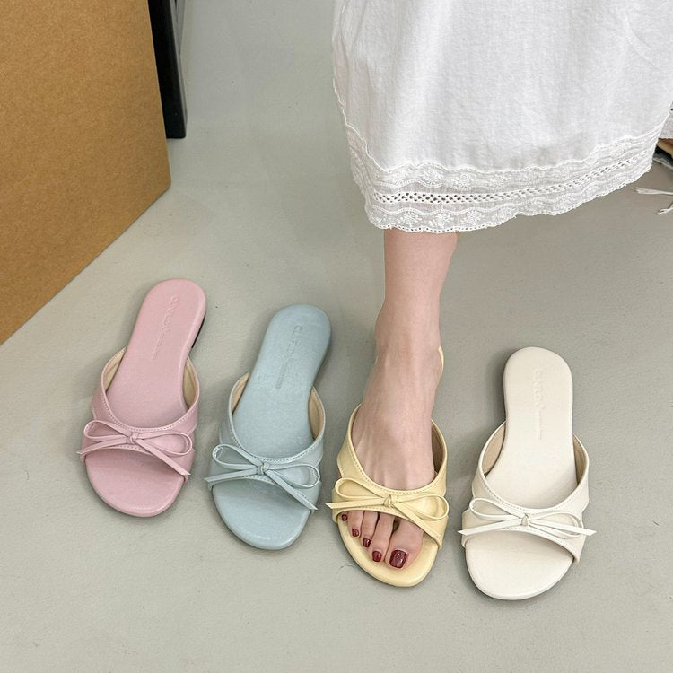 Damen elegante Slipper mit Schleifen-Detail