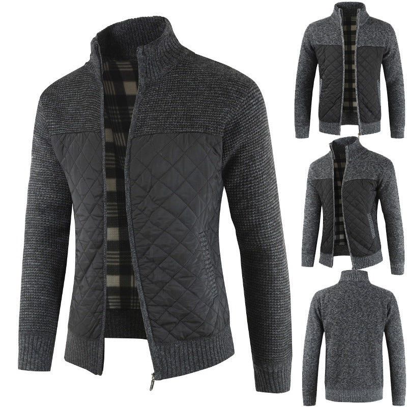 Herren Steppjacke mit Strickdetails R&B