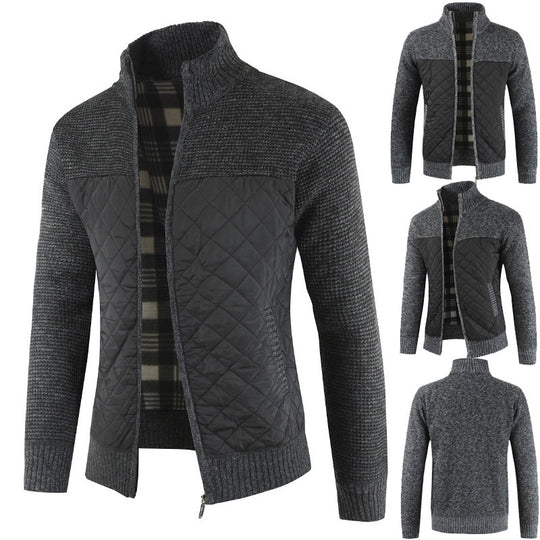 Herren Steppjacke mit Strickdetails R&B