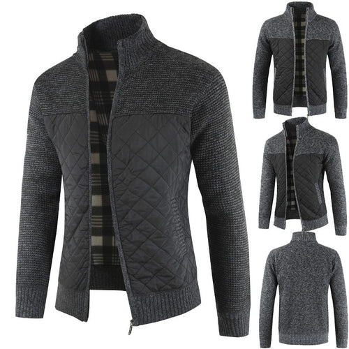 Herren Steppjacke mit Strickdetails R&B