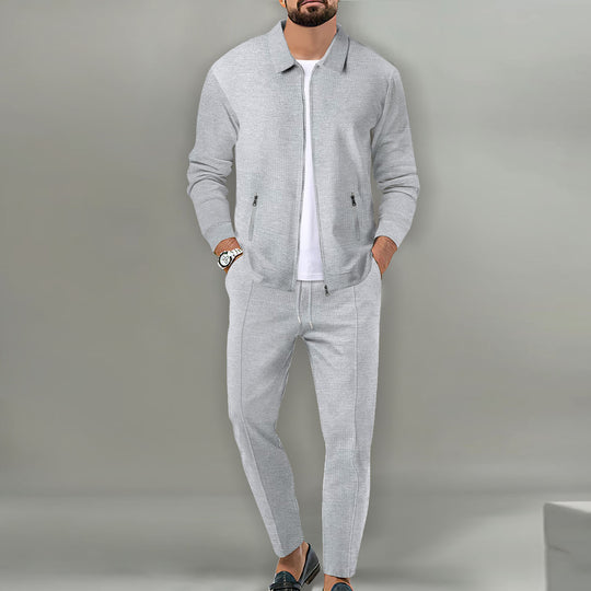 Herren Freizeitanzug mit Modernem Strukturdesign und praktischen Taschen R&B