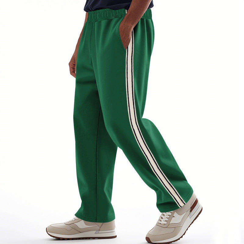 Herren nan weite Relax-Trackhose im Retro-Stil mit doppelter Seitenpaspel und elastischem Komfortbund R&B