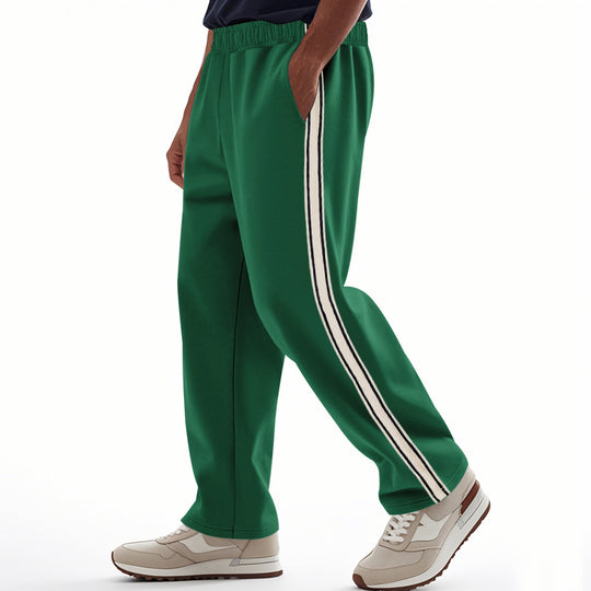 Herren nan weite Relax-Trackhose im Retro-Stil mit doppelter Seitenpaspel und elastischem Komfortbund R&B