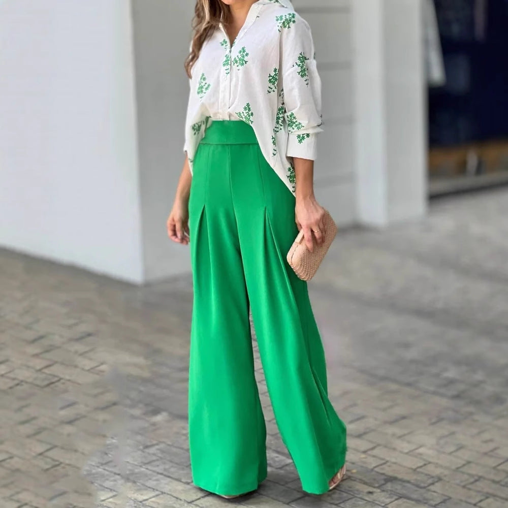 Damen High-Waist Palazzo-Hose aus fließendem Stoff R&B