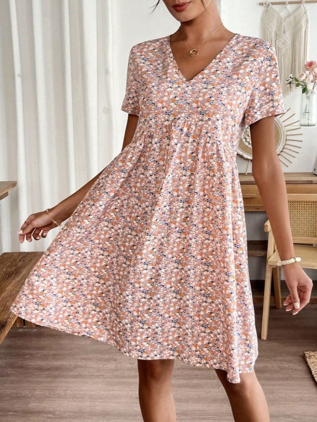 Damen Blütenmuster Freizeitkleid R&B