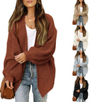 Damen Grob gestrickter Cardigan mit überschnittenen Schultern