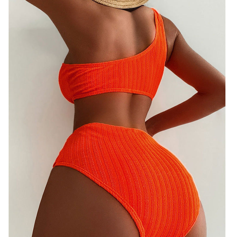 Damen High-Waist Bikini mit geschmackvollem Goldakzent R&B