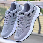Damen Sportliche Schnür-Sneakers mit atmungsaktiver Mesh-Oberfläche und dämpfender Sohle R&B