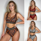 Damen Hochgeschnittener Bikini mit sportivem Design und eleganten Akzenten R&B