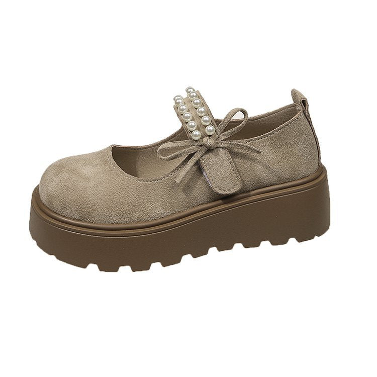 Damen Bequeme und elegante Ballerinas mit Perlenriemen R&B
