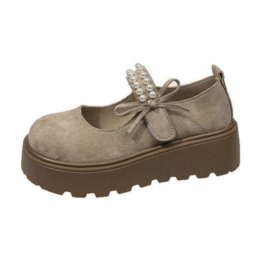 Damen Bequeme und elegante Ballerinas mit Perlenriemen R&B