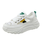 Damen Sportliche Plateau-Sneaker mit atmungsaktiver Oberflächenstruktur und modischem Design R&B