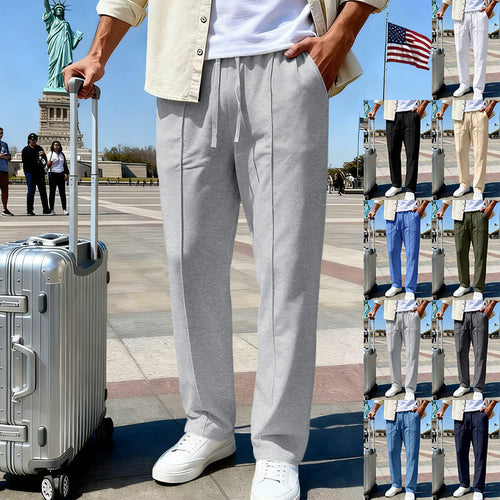 Herren nan lässig-elegante Bundfalten-Sweathose mit Bügelfalte, elastischem Tunnelzugbund und seitlichen Eingrifftaschen R&B