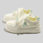 Damen Sneaker mit verspieltem Schleifenmotiv und bequemer Dämpfung