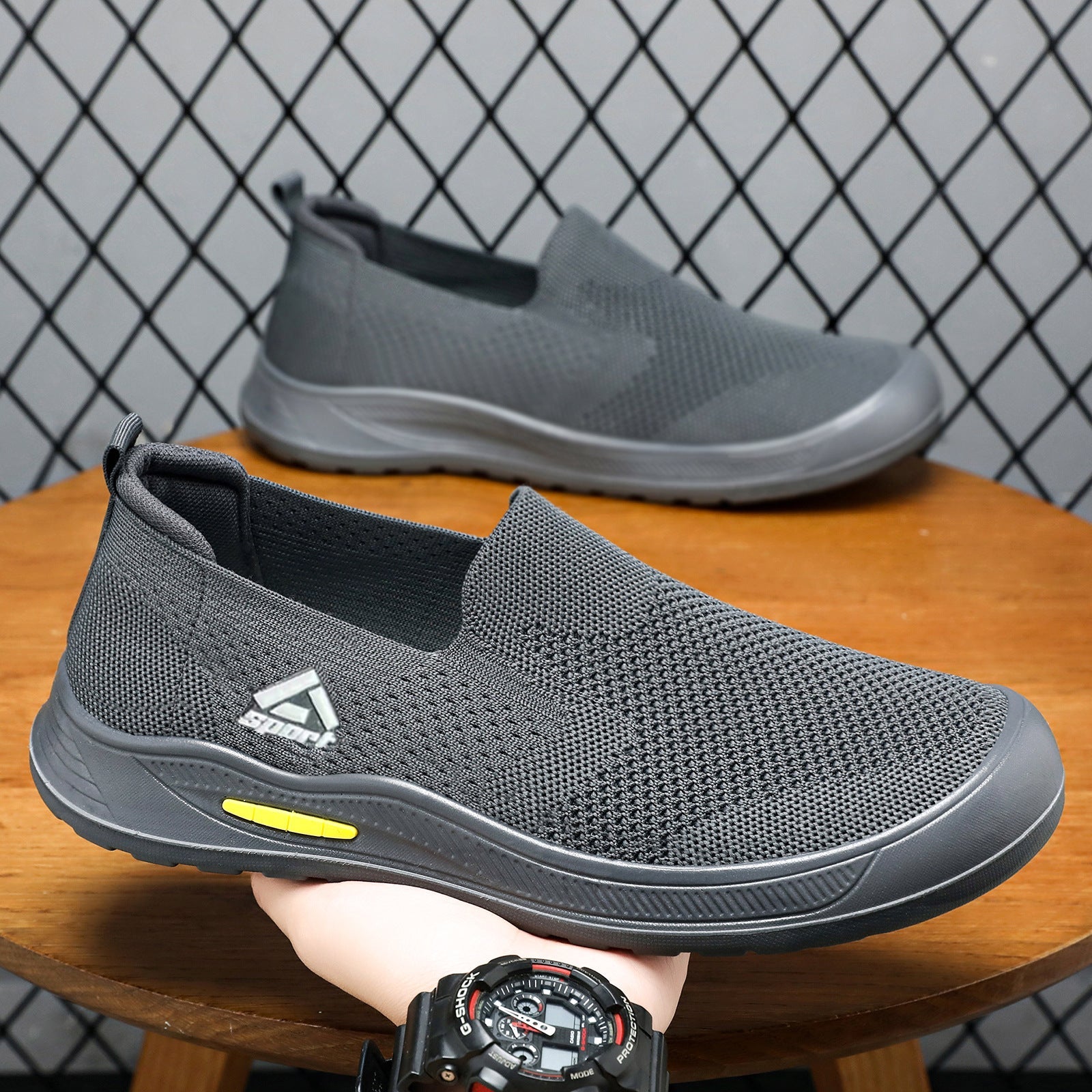 Damen atmungsaktive Slip-On Sportschuhe mit rutschfester Sohle R&B