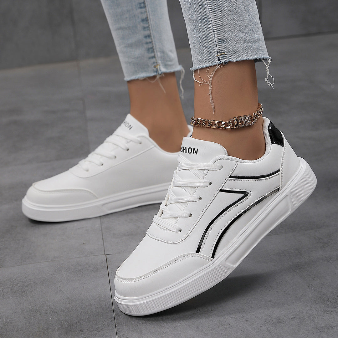 Herren nan niedrig geschnittener Kunstleder-Sneaker mit stoßdämpfender Leichtschaumsohle und gepolstertem Fersenpolster R&B