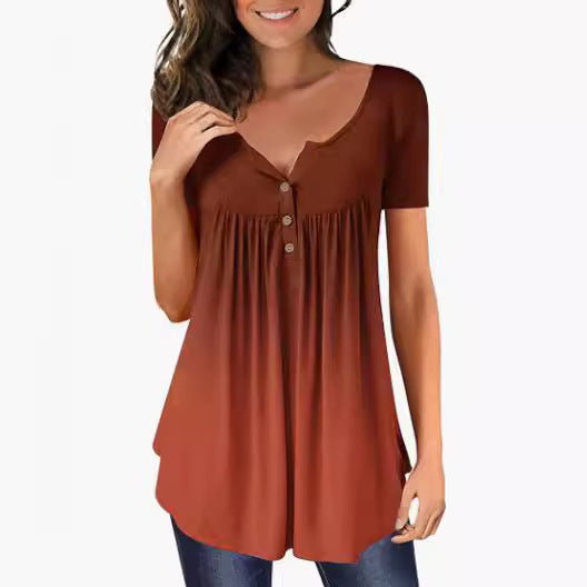 Damen Tunika Damen U-Ausschnitt Print