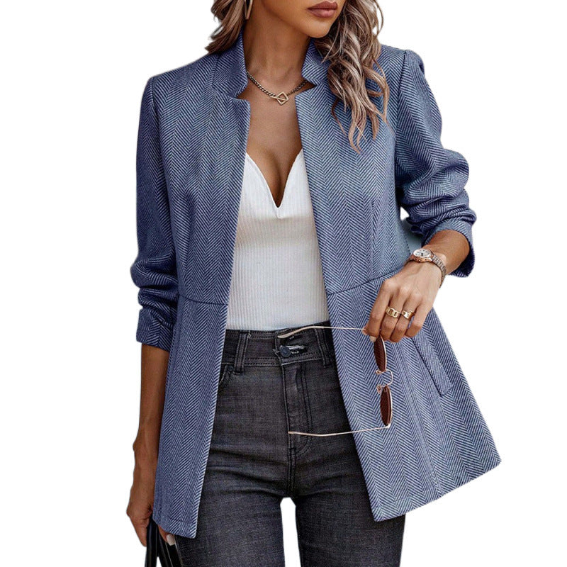 Damen Herringbone Blazer mit strukturiertem Schnitt R&B