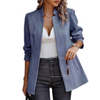 Damen Herringbone Blazer mit strukturiertem Schnitt
