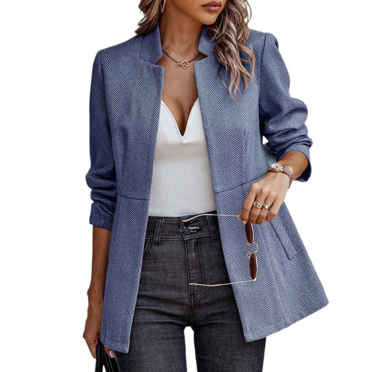 Damen Herringbone Blazer mit strukturiertem Schnitt R&B