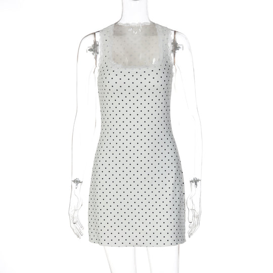 Damen Verspieltes Minikleid mit Punkten und Spitzenbesatz R&B