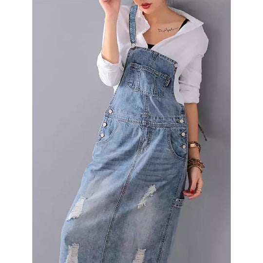 Damen-Jeansrock mit Trägern