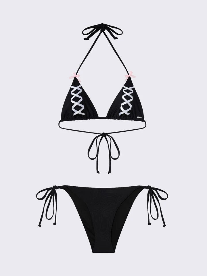 Damen Triangel-Bikini mit raffinierten Schnürdetails R&B