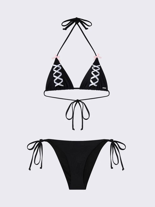 Damen Triangel-Bikini mit raffinierten Schnürdetails R&B