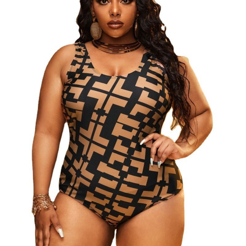 Damen Einteiler Badeanzug mit modernem geometrischen Design R&B
