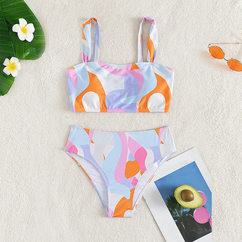 Damen Bikini-Set mit modischem Design und hohem Bund R&B
