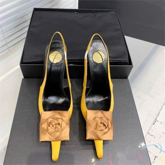 Damen Slingback Pumps mit eleganter Satinverzierung R&B