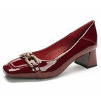 Damen Komfortable Blockabsatz-Pumps mit elegantem Riemendetail