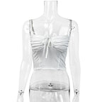 Damen Crop-Top mit raffinierten Rüschendetails