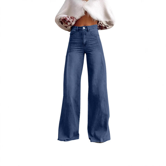 Damen Weite High-Waist Jeans im Urbanen Stil R&B