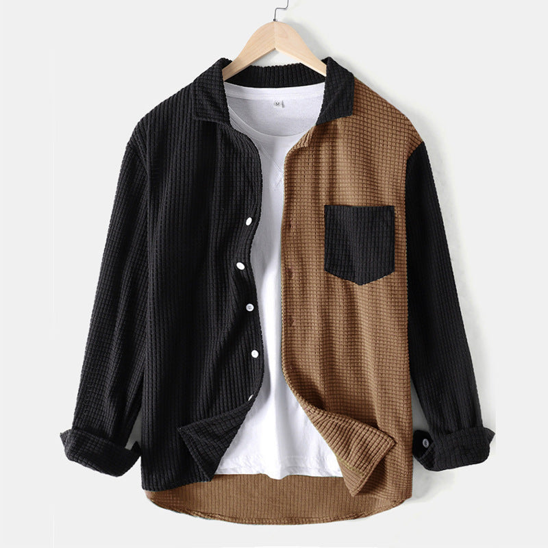Damen lässiges Waffle-Longsleeve Hemd R&B