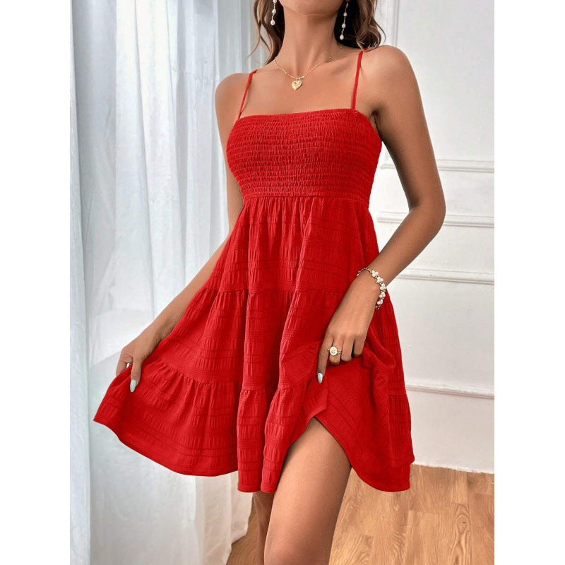 Damen luftiges Sommerkleid mit legerem Schnitt und eleganten Spaghetti-Trägern R&B