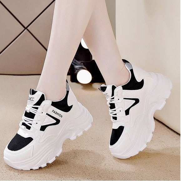 Damen modische Chunky Sneakers mit atmungsaktiver Mesh-Oberfläche und bequemem Fußbett R&B