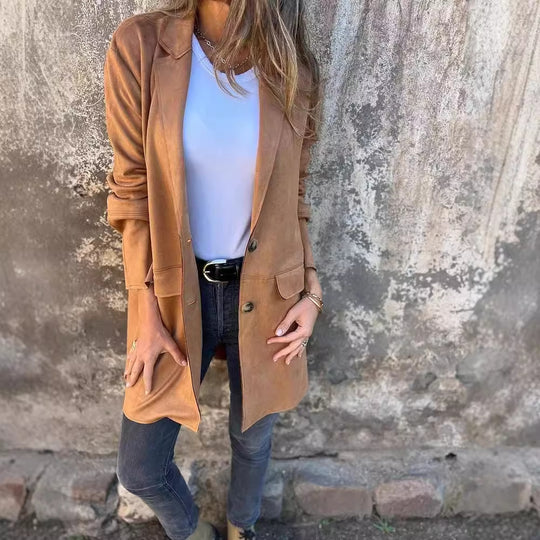 Damen Elegante und bequeme Suede-Blazer R&B
