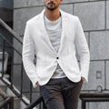 Herren eleganter Leinen-Blazer mit modernem Schnitt und Taschen