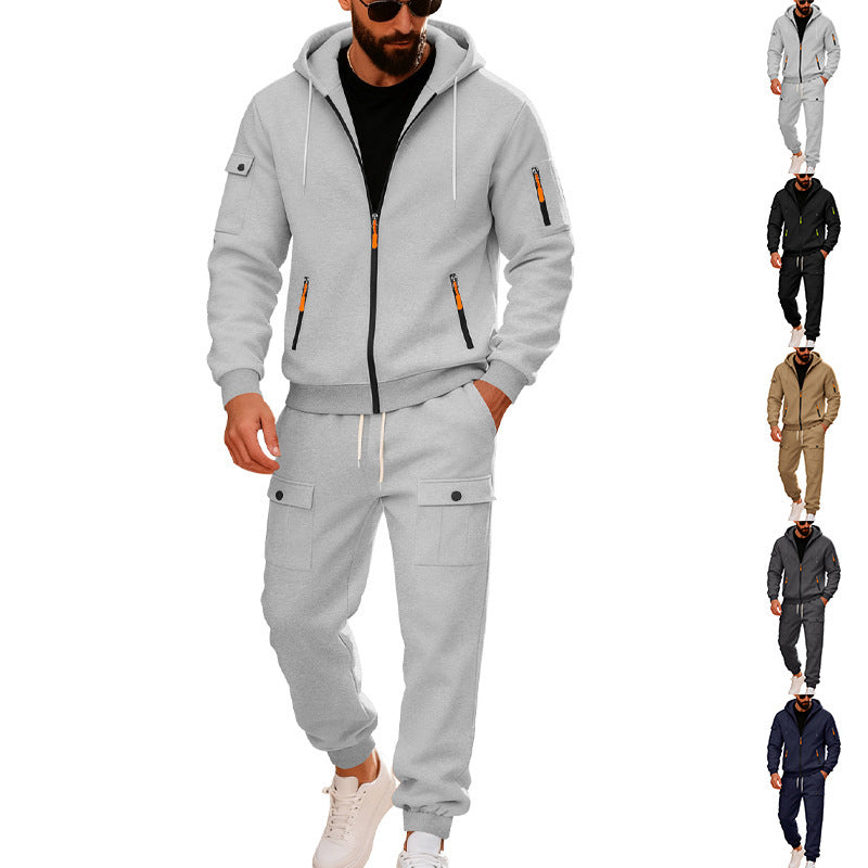 Herren Sportlicher Kapuzenanzug mit Taschen und praktischem Design R&B