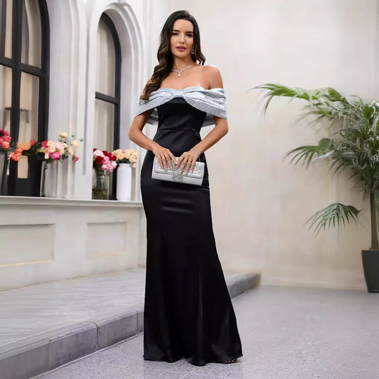 Damen Elegantes Abendkleid mit schimmerndem Trägerdesign R&B
