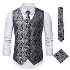 Herren elegante Anzugweste mit eleganten Paisley-Muster und passendem Zubehör R&B