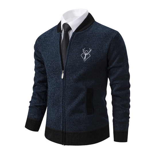 Herren sportive Strickjacke mit Reißverschluss und stilvollem Detail R&B