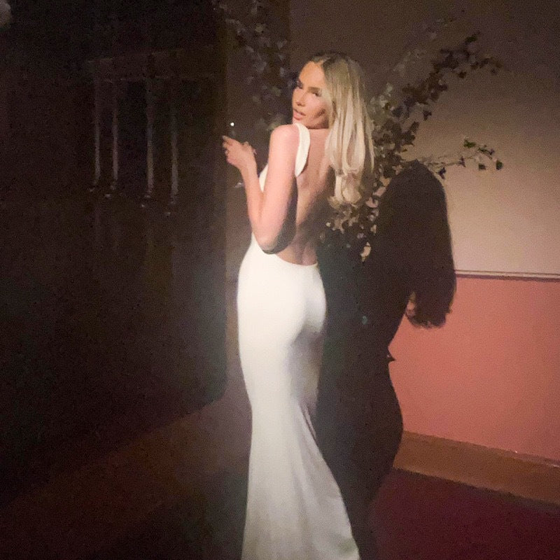 Damen figurbetontes Abendkleid mit schickem Cowl-Ausschnitt R&B